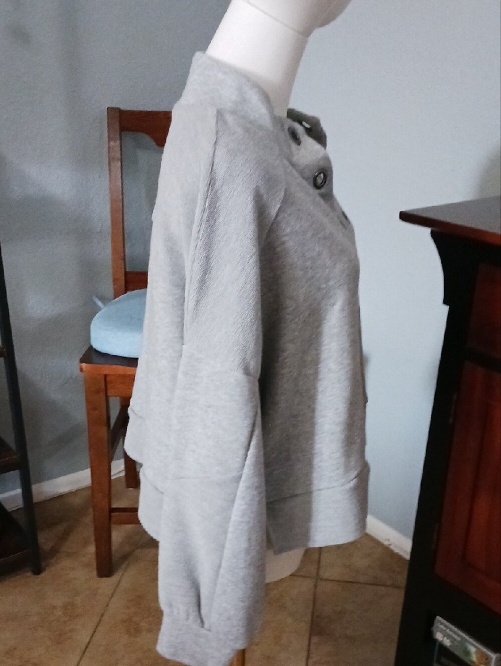 Belldini Light Gray Grommet-Front Pullover Hoodie - Picture 9 of 15